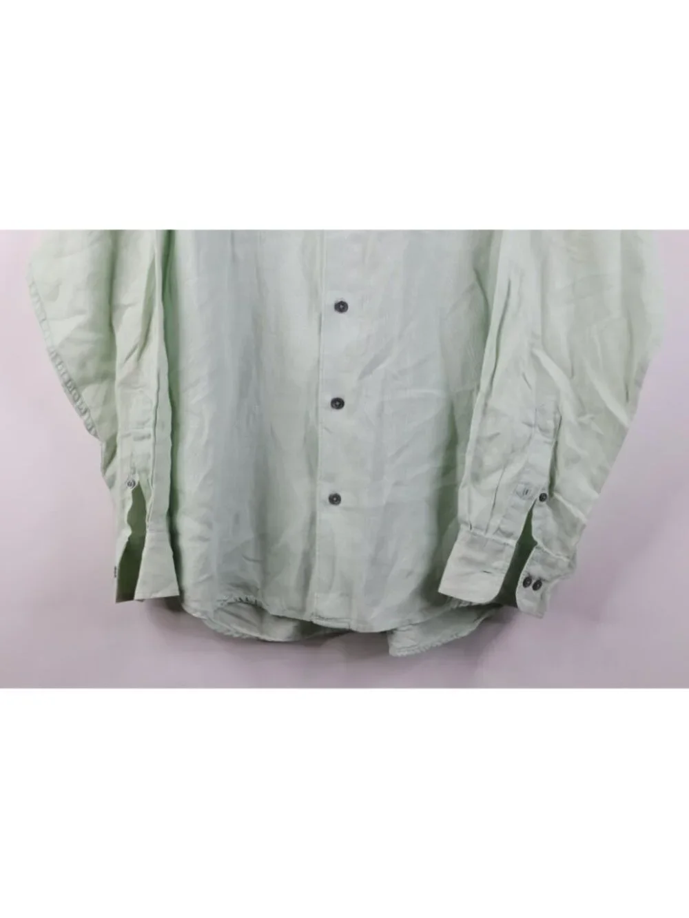 Vintage Y2K 2001 Banana Republic Mens Medium Irish Linen Button Shirt Green